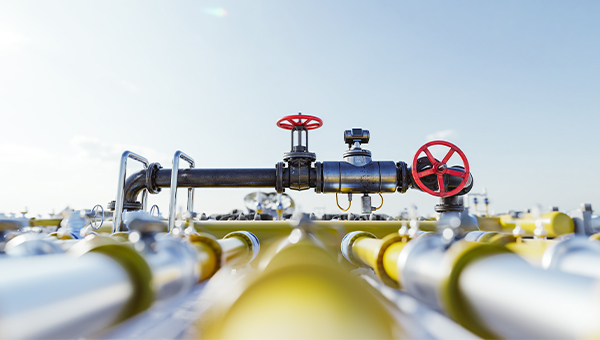 Gas pipes outside