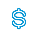 Dollar sign blue icon
