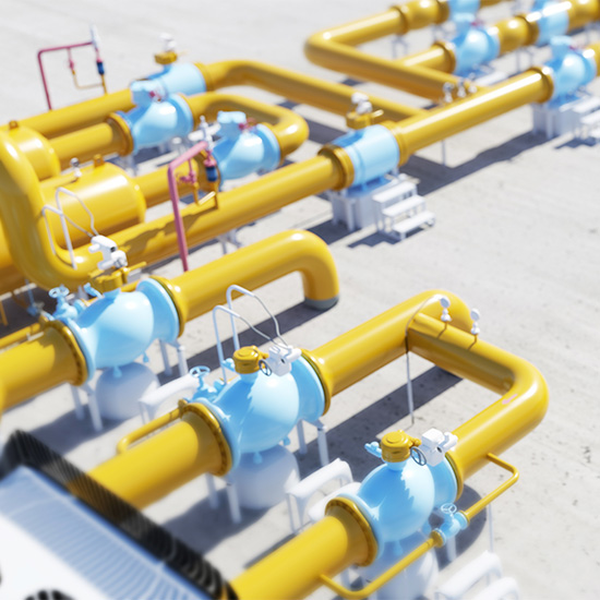 Ariel View of Natural Gas Pipes