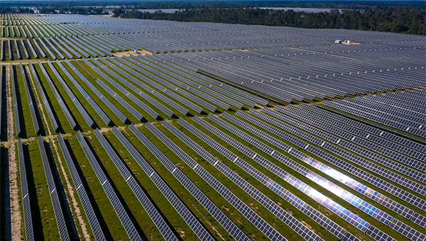 Ariel photo of solar panels
