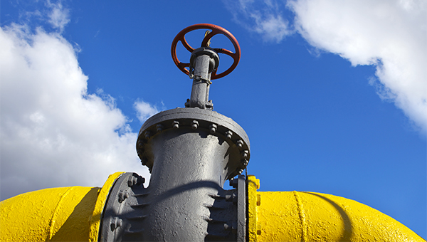 Natural gas pipe with a turn dial