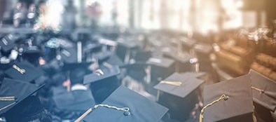 Students in cap and gown