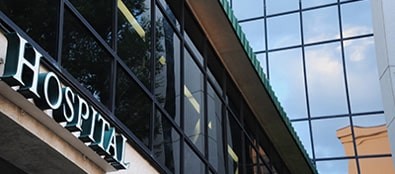Front of a hospital building