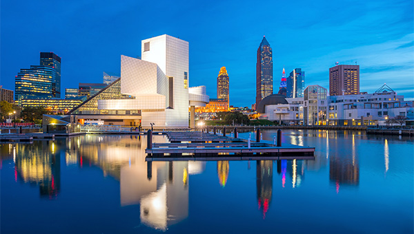 Ohio city skyline at night