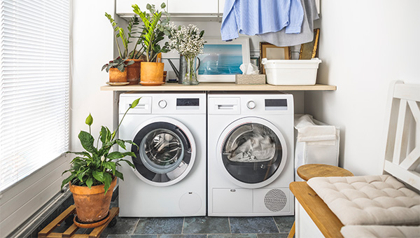 White washer and dryers in a house
